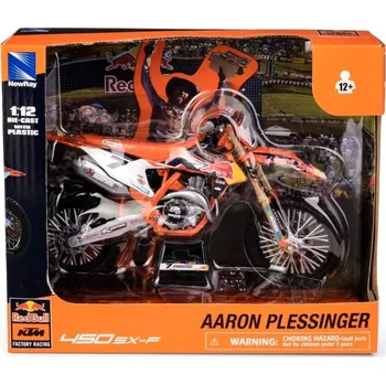 autíčko RB KTM 450 SX-F Č. 7 AARON PLESSINGER MODEL MOTOCYKLU V MĚŘÍTKU 1:12 NEW RAY D/C