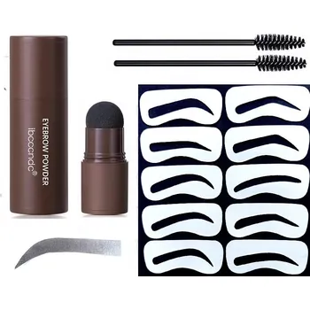 Barva na řasy a obočí Razítko Pomáda na obočí TMAVĚ HNĚDÁ kaštanová + šablony 10 KUSŮ B4