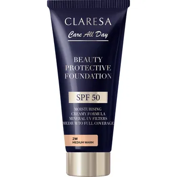 Make-up Claresa - Beauty Protective Foundation SPF 50 - Hydratační make-up s filtrem SPF 50 - 2W Medium Warm - 30 ml