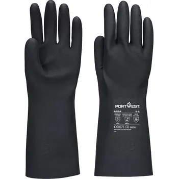 Pracovní rukavice PORTWEST BUTYL A824 / Chemické rukavice - černá XL