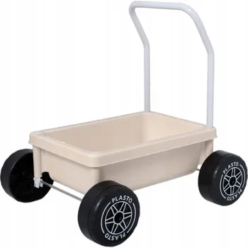 Dětské chodítko PLASTO Chodítko a Vozík s tichými kolečky, od 10 měsíců, Barva: jemné neutrální tóny PLA1068