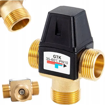 Instalatérský materiál TERMOSTATICKÝ SMĚŠOVACÍ VENTIL 3-CESTNÝ MOSAZNÝ DN25