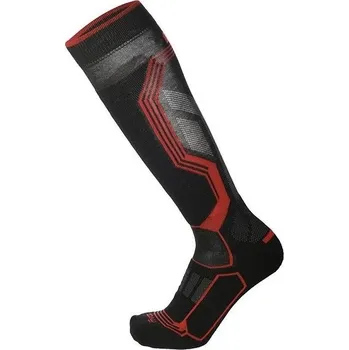 Pánské ponožky Lyžařské Ponožky Mico CALZA SKI WARM CONTROL MEDIUM WEIGHT - černo červené Velikost: 47-49