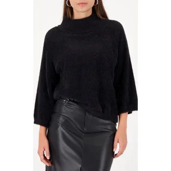 Dámský svetr Nadýchaný svetr Monari 809495 s lurexem černý Velikost: 36