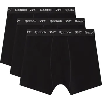 Boxerky Pánské boxerky spodní prádlo slipy černé 3 kusy REEBOK BOYES-AW24-BLACK S