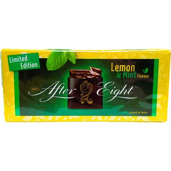 Bonboniéra AFTER EIGHT LEMON&MINT - 24 ks čokoládových plátků s citronovo-mátovou náplní - 200g