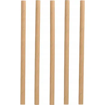 Jednorázové nádobí Brčka papírová 21cm průměr 10mm hnědá 100ks Papstar