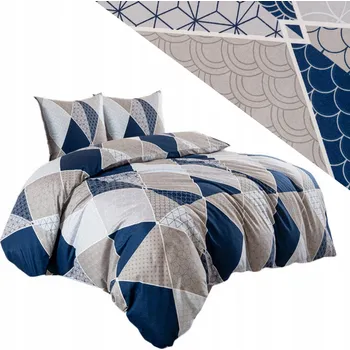 Povlečení Povlečení 220x200 3 Č. povlečení 70x80 hladké Eusebia Home geometrický zip
