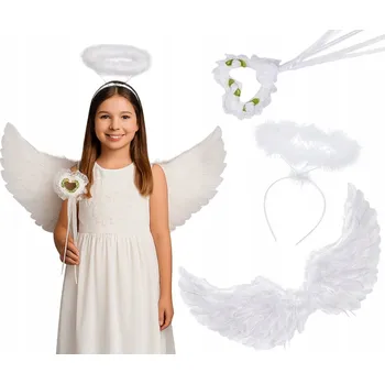 Karnevalový kostým KOSTÝM Velká ANDĚLSKÁ KŘÍDLA Svatozář Betlém 60X35 převlek kostým andílek
