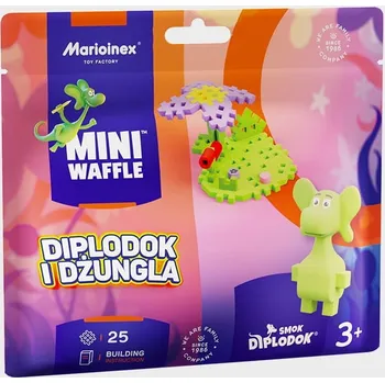 ostatní stavebnice Stavebnice Marioinex Drak Diplodok a Džungle figurka + vaffle mini 25 dílů