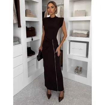 Dámské šaty Černé dlouhé elastické šaty LABUA se zipem Velikost: ONESIZE