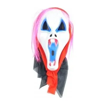 Karnevalová maska KARNEVALOVÁ MASKA S ČERVENÝMI VLASY KŘIK HALLOWEEN 1042217 MFP