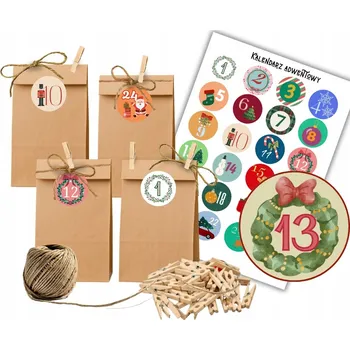 Vánoce Adventní kalendář DIY Vyrob si sám vánoční EKO KALENDÁŘE sada XXL