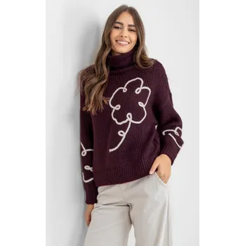 Vero Moda pletený rolák Fatima bordó Velikost: M