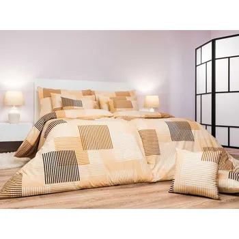 Povlečení Béžové bavlněné povlečení 70x90 cm Knoflík