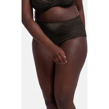 Dámské plavky Dorina Kyra třpytivé kalhotky s vysokým pasem černé - DOROBK0001/černá / XXL DOR4I006