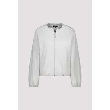 Dámský kabát Bunda Monari 9041 šedá melange s kapsami Velikost: 38