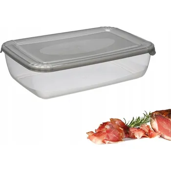 Dóza na potraviny Krabice s víkem, odstíny šedé a stříbrné, průhledný