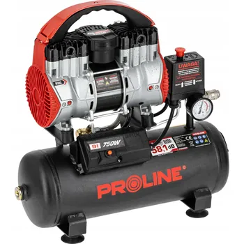 Kompresor Bezolejový kompresor 9L, 750W/1HP, 8 BAR, 167 l/min PROLINE P200003
