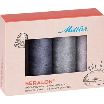 Nit Sada šicích nití PES - SERALON 100 METTLER (4x200m) - šedá