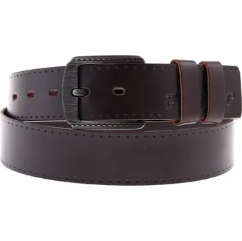 Opasek Pánský kožený opasek Black Hand 101-93 tmavě hnědý Velikost = obvod pasu (cm): 85 cm