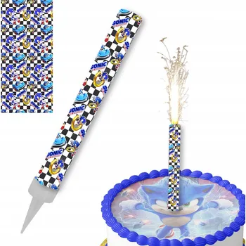 Dortová svíčka FONTÁNA DORT S JEŽKEM A DORT NA NAROZENINOVOU PÁRTY 12 CM