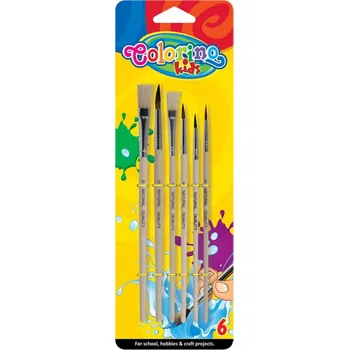 Umělecký štětec Školní štětce Colorino Kids dřevěné 6 kusů