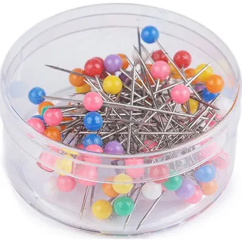 Špendlíky s plastovou hlavičkou délka 32 mm - mix