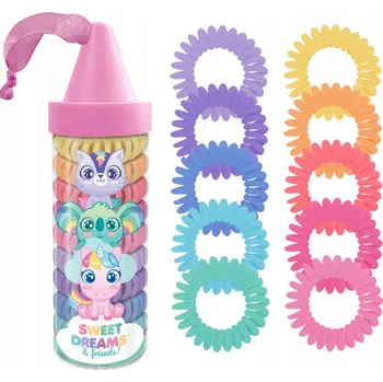 Sada 10 gumiček do vlasů HAIR TIES IN CASE SWEET DREAMS