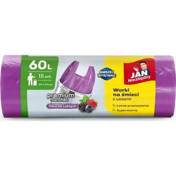 Pytle na odpadky JAN NIEZBĘDNY HD pytle na odpadky s uchy 60L vůně lesních plodů 15ks