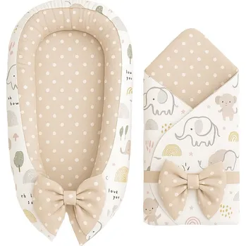 Hnízdečko pro miminko BabyTýpka Výbavička pro miminko luxury mini Elephant Love