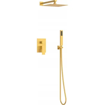 Vodovodní baterie BALNEO PODOMÍTKOVÁ SPRCHOVÁ BATERIE CASCADE ZLATÁ SADA S DEŠŤOVOU HLAVICÍ
