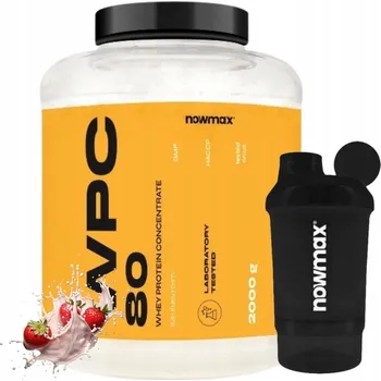 Protein Protein nowmax WPC 80 prášek s příchutí jahoda 2000 g bez cukru