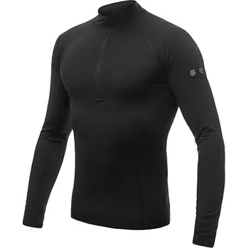 cyklistický dres Triko dlouhé pánské SENSOR MERINO ACTIVE zip černé S