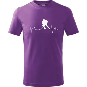 Chlapecké oblečení DOBRÝ TRIKO Dětské tričko Tep srdce hockey Velikost: 134/8 let, Barva: Fialová