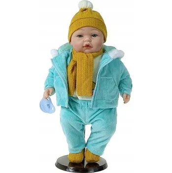 Panenka 580596 PANENKA MIMINKO V ZIMNÍM MODRÉM OBLEČENÍ 40 CM BATERIE ADAR