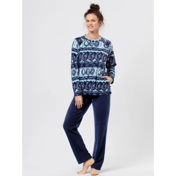 Pánské pyžamo KEY Pyžamo dámské LHS 894 Barva: Modrá, Velikost: M