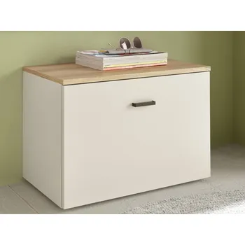 Předsíňová lavice s úložným prostorem Lima, béžová kašmír/dub evoke