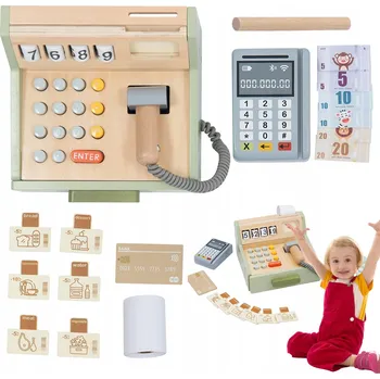 Hra na obchod POKLADNA PRO DĚTI S PŘÍSLUŠENSTVÍM VZDĚLÁVACÍ POKLADNA HRAČKA 35 KUSŮ.