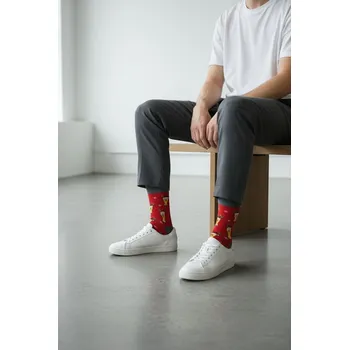 Pánské ponožky Pánské vánoční ponožky pivo červené Velikost: 44-46