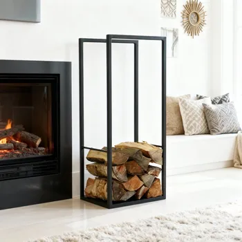 STEELO Furniture Torre Kovový stojan na dřevo Černá