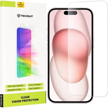 Techsuit Čiré sklo iPhone 15 iPhone 15 Pro iPhone 16 Průhledné
