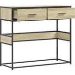 Konzolový stolek, dřevo, kov, dub sonoma, černá, NoBi SEAFORD 231653282