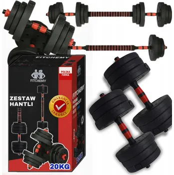 Nastavitelné činky 2v1 Sada 20 kg (2x10 kg) s funkcí činky BITUMENOVÉ
