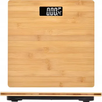 Osobní váha Elektronická bambusová koupelnová váha do 180 kg s LCD displej