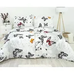 Stanex povlečení krep motýl bílý (LS186) 140x200, 70x90 cm 169047409