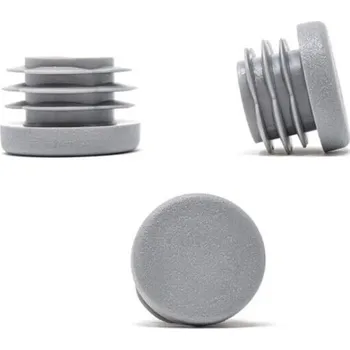 Zátka, záslepka šedá kulatá s lamelami průměr 20 mm