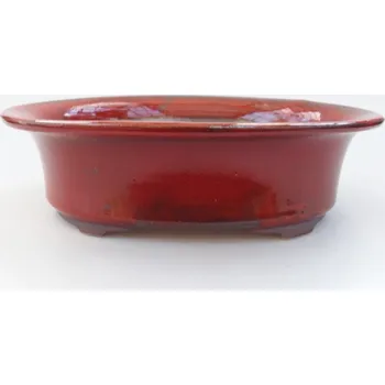 Květináč Keramická bonsai miska 23 x 18 x 6,5 cm červená