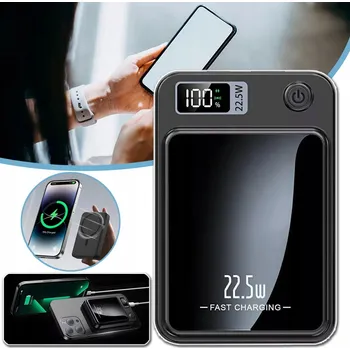 Powerbanka INDUKČNÍ MAGNETICKÁ BEZDRÁTOVÁ POWERBANKA 10000MAH PD S MAGSAFE USB C