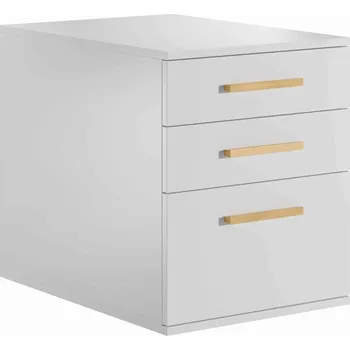 Zásuvkový kontejner Černý mobilní kontejner se zásuvkami Loft Office - Bílá